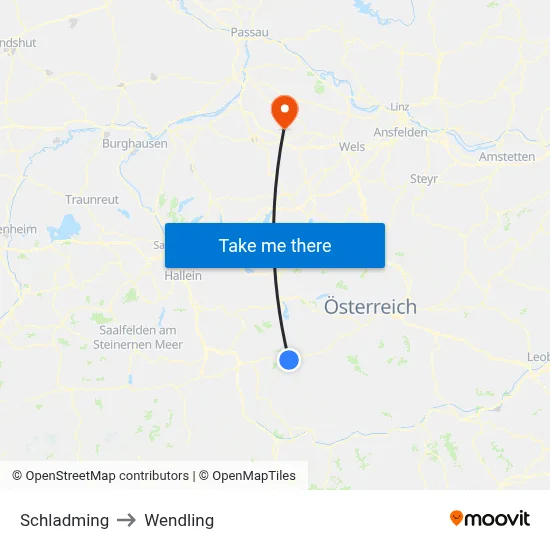 Schladming to Wendling map