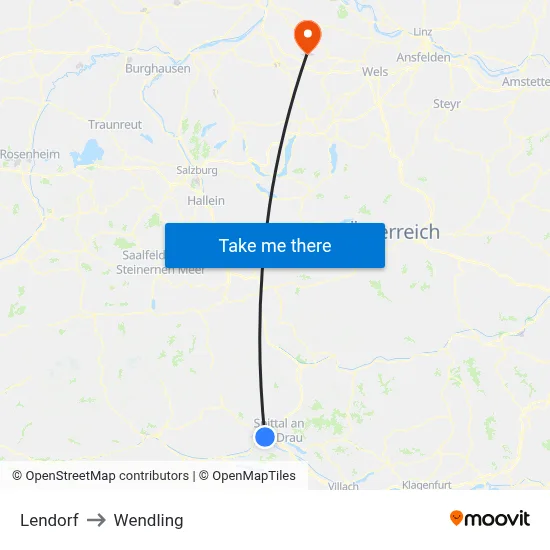 Lendorf to Wendling map