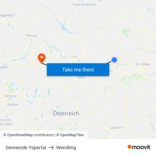 Gemeinde Yspertal to Wendling map