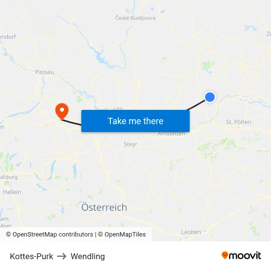 Kottes-Purk to Wendling map