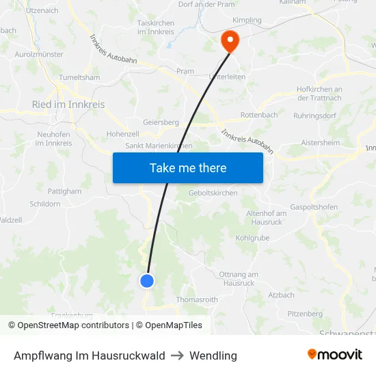 Ampflwang Im Hausruckwald to Wendling map
