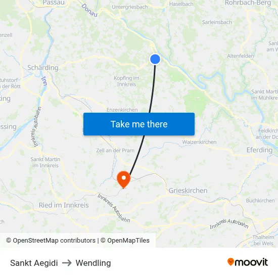 Sankt Aegidi to Wendling map