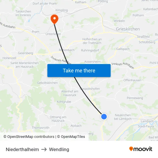 Niederthalheim to Wendling map