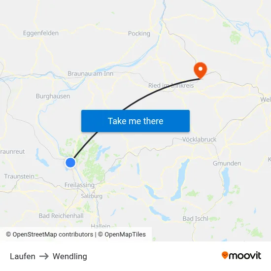 Laufen to Wendling map