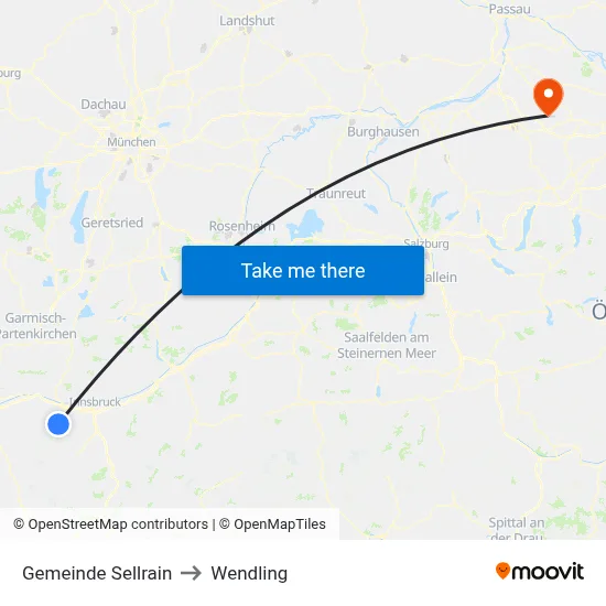 Gemeinde Sellrain to Wendling map