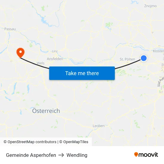 Gemeinde Asperhofen to Wendling map