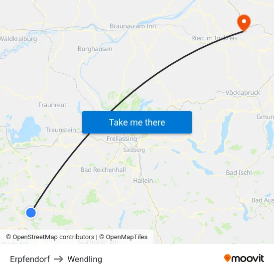 Erpfendorf to Wendling map
