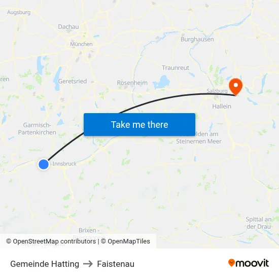 Gemeinde Hatting to Faistenau map