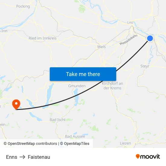 Enns to Faistenau map