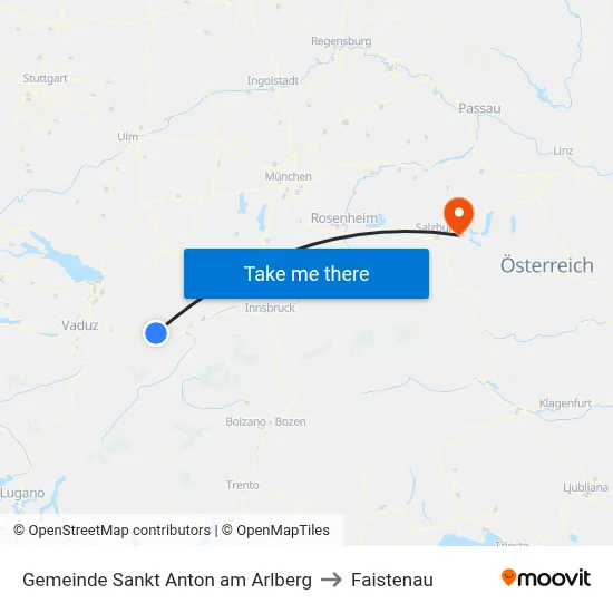 Gemeinde Sankt Anton am Arlberg to Faistenau map