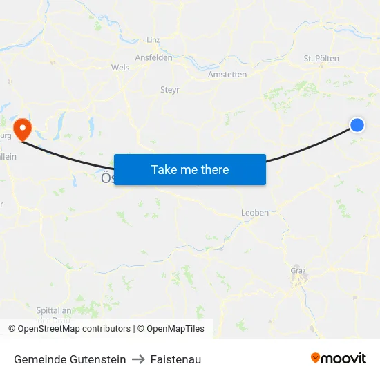 Gemeinde Gutenstein to Faistenau map