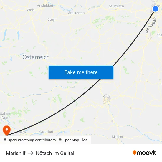 Mariahilf to Nötsch Im Gailtal map