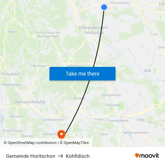 Gemeinde Horitschon to Kohfidisch map