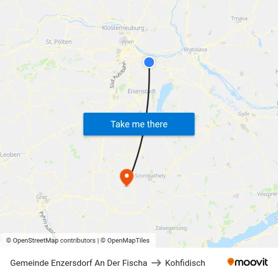 Gemeinde Enzersdorf An Der Fischa to Kohfidisch map