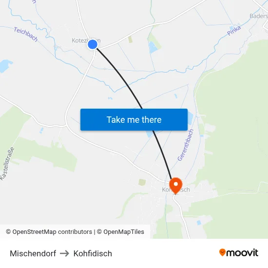 Mischendorf to Kohfidisch map