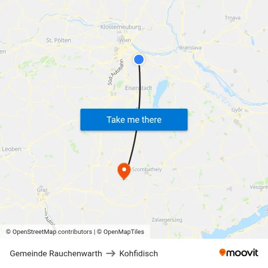 Gemeinde Rauchenwarth to Kohfidisch map