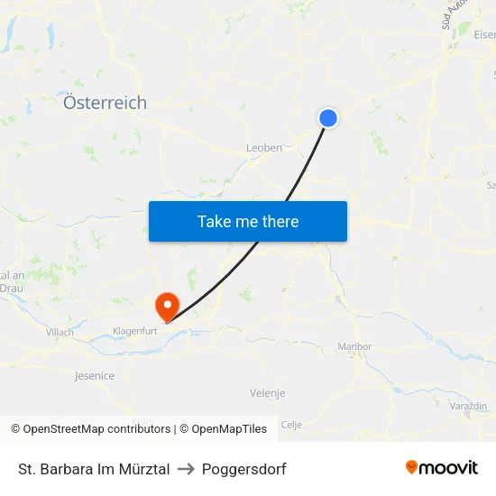 St. Barbara Im Mürztal to Poggersdorf map