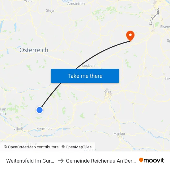 Weitensfeld Im Gurktal to Gemeinde Reichenau An Der Rax map