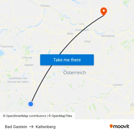 Bad Gastein to Kaltenberg map