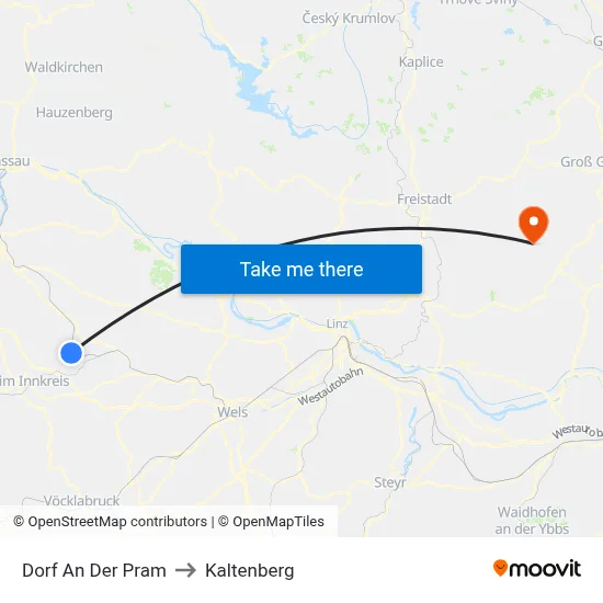 Dorf An Der Pram to Kaltenberg map
