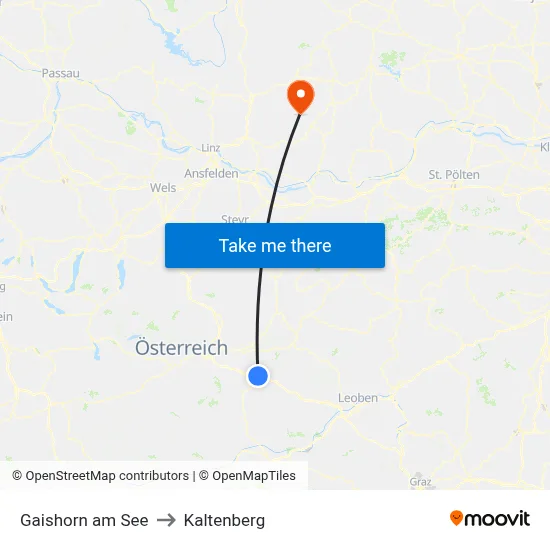 Gaishorn am See to Kaltenberg map