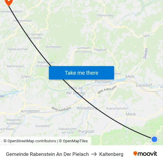 Gemeinde Rabenstein An Der Pielach to Kaltenberg map