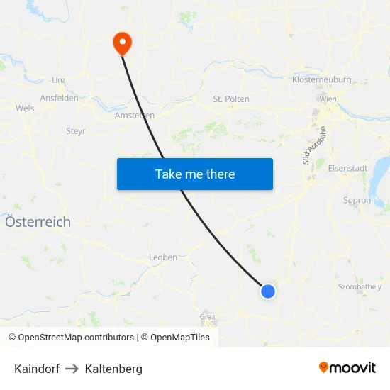 Kaindorf to Kaltenberg map