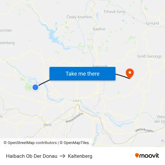 Haibach Ob Der Donau to Kaltenberg map