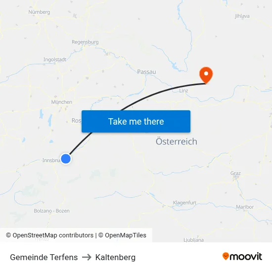 Gemeinde Terfens to Kaltenberg map