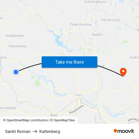 Sankt Roman to Kaltenberg map