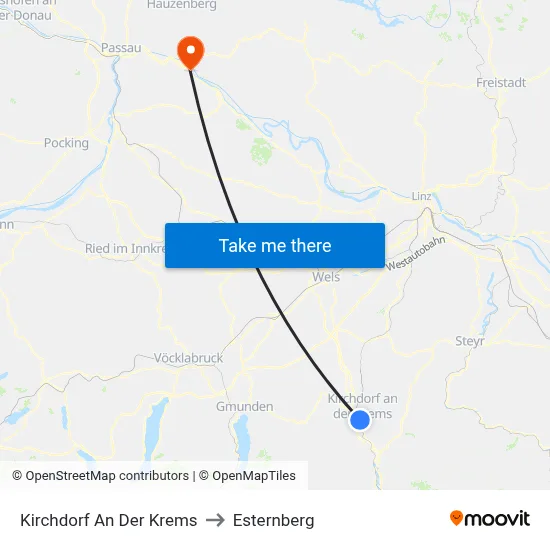 Kirchdorf An Der Krems to Esternberg map