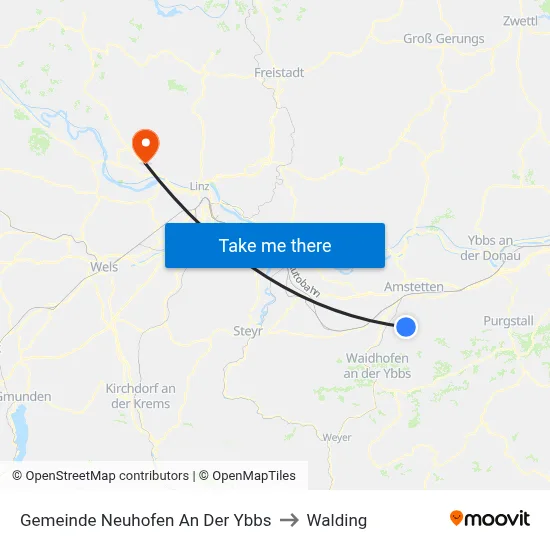 Gemeinde Neuhofen An Der Ybbs to Walding map