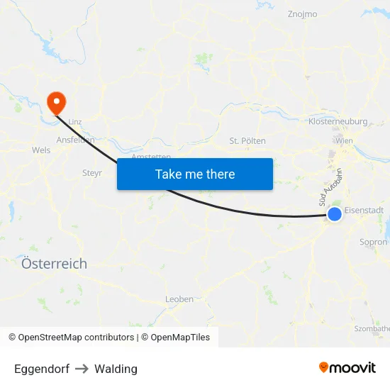 Eggendorf to Walding map