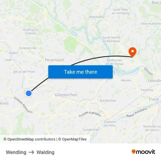 Wendling to Walding map