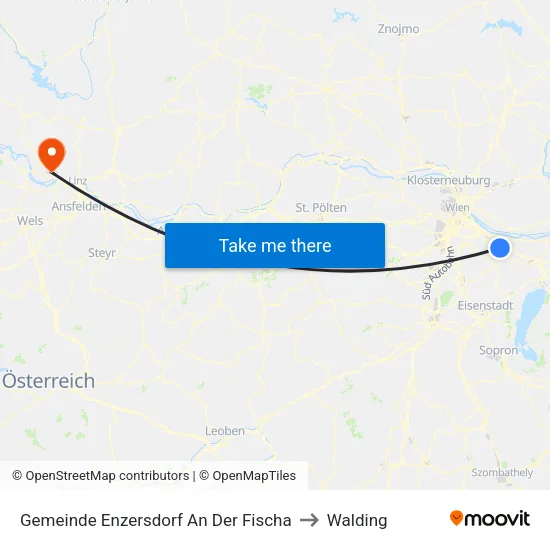 Gemeinde Enzersdorf An Der Fischa to Walding map