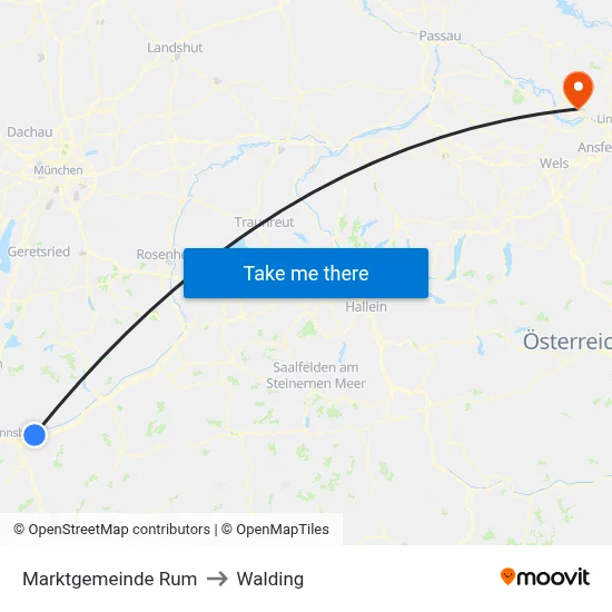 Marktgemeinde Rum to Walding map