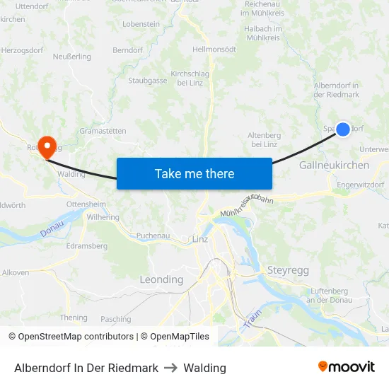 Alberndorf In Der Riedmark to Walding map