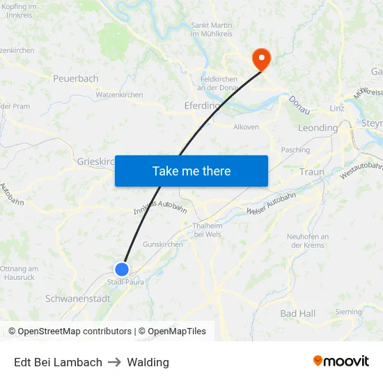 Edt Bei Lambach to Walding map