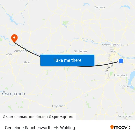 Gemeinde Rauchenwarth to Walding map