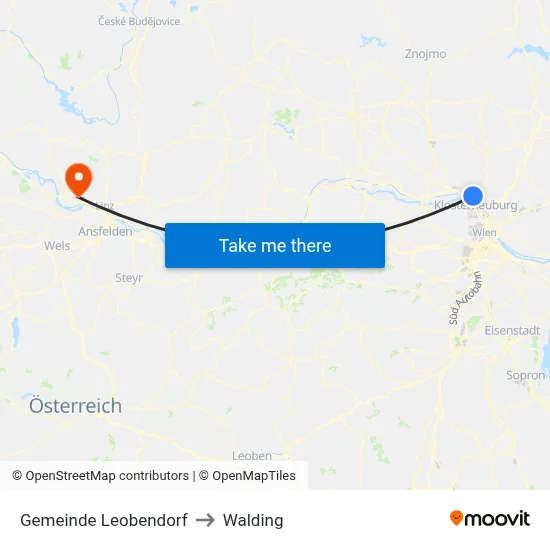 Gemeinde Leobendorf to Walding map