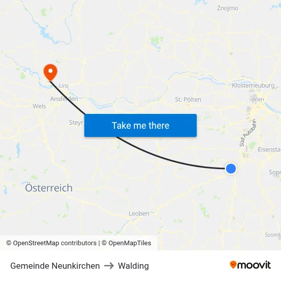 Gemeinde Neunkirchen to Walding map