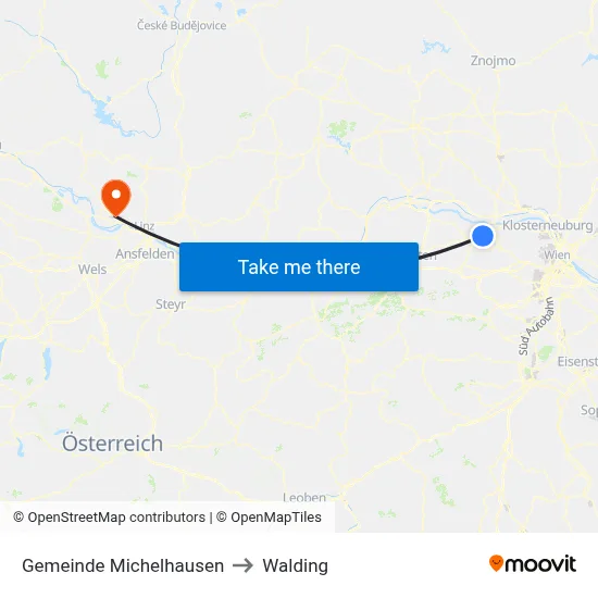 Gemeinde Michelhausen to Walding map