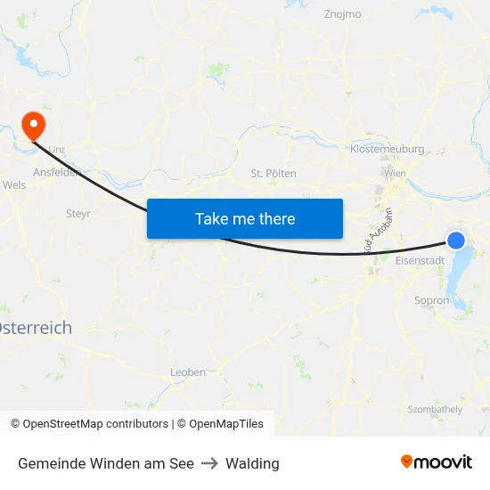 Gemeinde Winden am See to Walding map