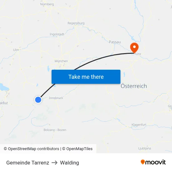 Gemeinde Tarrenz to Walding map