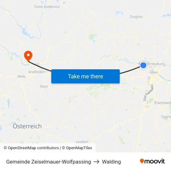 Gemeinde Zeiselmauer-Wolfpassing to Walding map