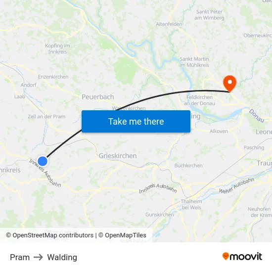 Pram to Walding map