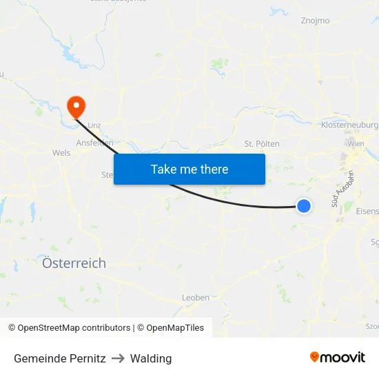 Gemeinde Pernitz to Walding map