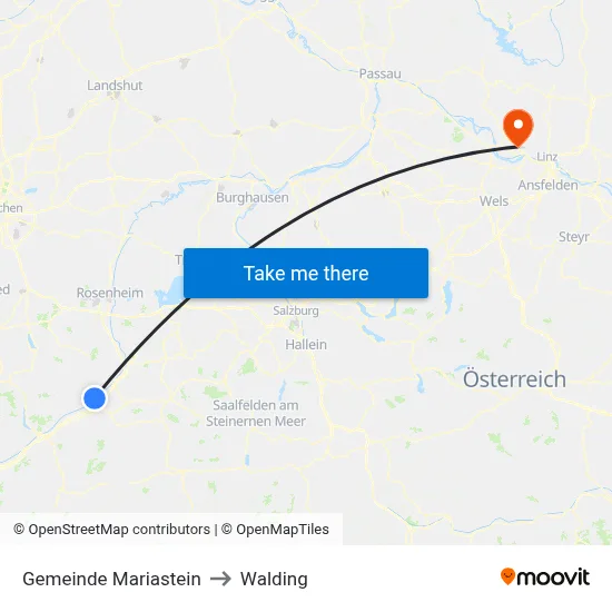 Gemeinde Mariastein to Walding map
