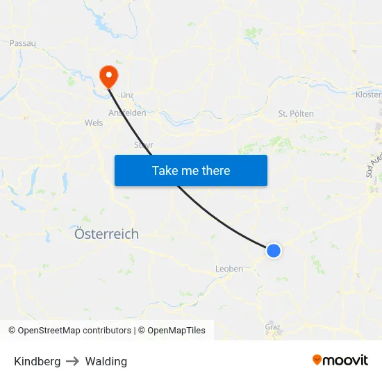 Kindberg to Walding map