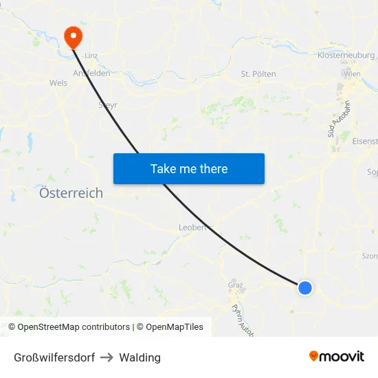 Großwilfersdorf to Walding map